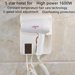 Other Massage Items 1600W power el wallmounted hair dryer with 2 levels of and cold air household bathroom drye 230906