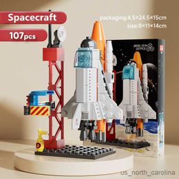 Blocks DIY Space Rocket Building Blocks Craft Launch Center Base Puzzle Model Set Toys For Children Boys Gift R230907