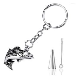 Keychains Customized Fish Cremation Urn Keychain Keepsake Stainless Steel Memorial Ashes Keyring Jewelry Drop