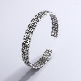 Bangle Creative Lucky Charm Coin Bracelets Silver Plated Jewellery Retro Temperament Personality Opening Bangles TYB111