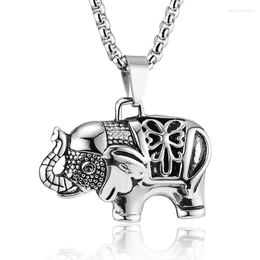 Pendant Necklaces Domineering Titanium Steel Elephant Necklace Animal Pattern