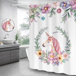 Unicorn Pattern Shower Curtain Waterproof Bathroom Curtains High Quality Polyester Bath Curtain for Home Decor2558