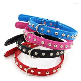 Dog Collars Small Cats Dogs Rivet PU Leather For Pet Accessories Puppy Necklace Chihuahua Supplies Personalized