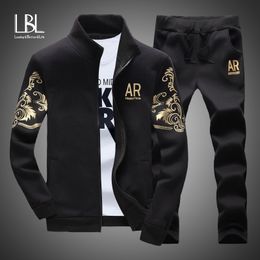 Men's Tracksuits LBL Men's Tracksuit Sportswear Sets Spring Autumn Casual Tracksuits Men 2 Piece Zipper Sweatshirt Sweatpants Brand Track Suit 230907