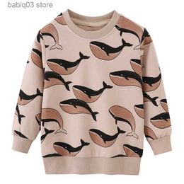 Hoodies Sweatshirts Jumping Metres New Arrival Autumn Boys Girls Sweatshirts Cotton Whale Print Hot Selling Kids Clothes Long Sleeve Sport Shirts T230907