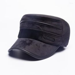 Ball Caps High Quality Men Winter Baseball Hat With Earflaps Cap Keep Warm Thicken Ear Protection Windproof Sun Dad Hats Gifts