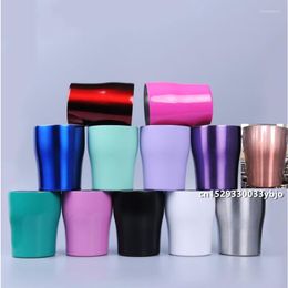 Mugs 10pcs 10oz Wine Tumbler Double Wall Stainless Steel 10 Oz Kids Milk Vacuum Insulated Travel Cups Coffee With Lids