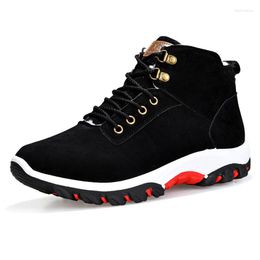 Boots Winter Men Snow Warm Sneakers With Fluf Outdoor Hiking Shoes Anti-skid Working For Platform