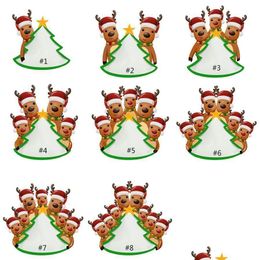 Christmas Decorations Blanks Soft Pvc Elk Family Pendant Of Heads Xmas Ornaments Diy Name And Blessing With Lanyard Rra63 Drop Deliver Dhoav