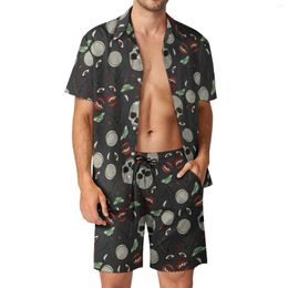 Men's Tracksuits Gothic Men Sets Hawaii Casual Shirt Set Short-Sleeved Graphic Shorts Summer Beach Suit Plus Size