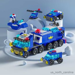 Blocks 6IN1 Building Blocks City Fire Car Truck Engineering Crane Tank Set Toys for Children Kids R230907