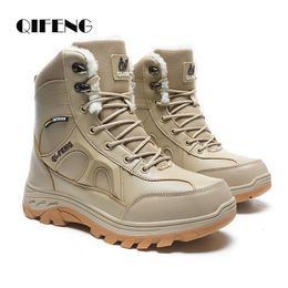 Boots Ankle Boots Mens Casual Winter Outdoor Keep Warm Fur Non Slip Black Boots Rubber Snow Boots Male Sneaker Military Boots Platform 230907