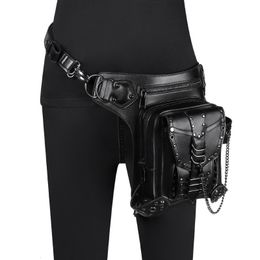 Waist Bags Chikage Y2K Style Chains Bag Steampunk Rivet Motorcycle Bag Women's Crossbody Shoulder Bag Women's Travel Fanny Pack 230907