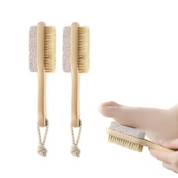 Body Brush Wood Handle Pumice Stone Foot Brushs Scrubber Feet Exfoliating Dead Skin Remover Massage Brushes Foot Care