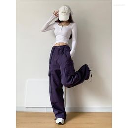 Women's Pants Spicy Girls' Low Waist Workwear American Loose Relaxed Wide Leg Sweeping Sports