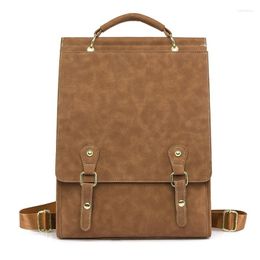 School Bags High Capacity Leather Women Backpack Female Vintage Travelling Shoulder Bag For Teenage Girls