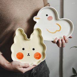 Bowls Japanese Cartoon Dining Plate For Children Creative Household Dumpling Separate Animal