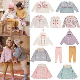 Pullover Kids Sweaters 2023 Winter Toddler Girl Knit Designer Embroidery Cardigan Coats Floral Keep Warm Outwear 230906