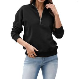 Women's Hoodies Half Zip Womens Fall Sweatshirt Stand Collar Oversized Pullover Tops Long Sleeve Casual Jacket Clothes Women Fashion