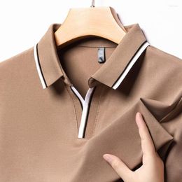 Men's Polos Summer Scissor Collar Polo Bright Colored T-shirt Plus Size Men Shirt Fashion Brand Clothing 2023 T