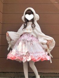 Women's Jackets Kawaii Lolita Coat Girl Shawl Outwear Lightweight Winter Ultra-Thick Warm All-Match Decor Keep