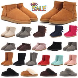 2023 uomo donna Mini stivali da neve alla caviglia pantofole invernali stivaletti classici kaki nero grigio marrone scarpe da donna outdoor