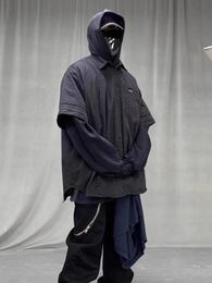 FAR ARCHIVE Wookvibe Detachable Silhouette Washable Jacket for Men Outerwear Jacket Sprinter Jacket T-shirt Men Loose Fit