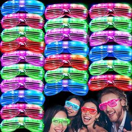 Party Decoration Led Glasses Luminous Light Neon Flash Sunglasses Birthday Wedding Glow In The Dark Supplies Halloween Po Props