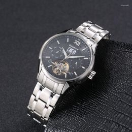Wristwatches Men's Watch Top Automatic Stainless Steel Case And Strap Wristwatch Reloj Hombre Orologio Mechanical Male Clock
