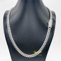 Mens Necklace 8mm 10mm 12mm 13mm Vvs Moissanite Diamond Clasp Solid 925 Silver Iced Out Miami Cuban Link Chain Hip Hop Jewelry Cdnug