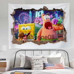 Tapestries Fabric Tapestry for Wall Decor S-SpongeBobs Home Decoration Accessories Headboards Tapestries Room Kawaii Aesthetic Bedroom the x0907