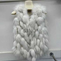 Women's Fur Faux Fur Shiny Sequins Tassel Fur Coat Ladies 2023 Winter Faux Fox Fur Fashion Trendy New Sleeveless Fur Vest Women's Elegant Streetwear x0907