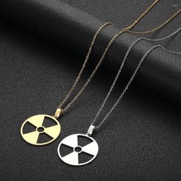 Chains Stainless Steel Radiation Sign Pendant Necklace Fashionable And Minimalist Fashion Heart Initial Necklaces