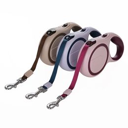 Dog Collars Leashes 5M Retractable Dog Leash Durable Nylon Leash For Dogs Cats Automatic Extending Walking Running Pet Leashes Rope Pet Products 230906