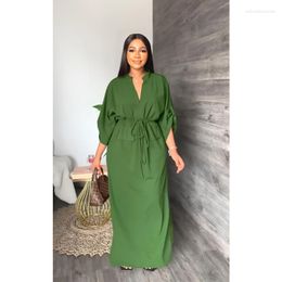 Casual Dresses Wepbel Y2K Shirt Dress Women Summer Loose Waist Trimming Suit Solid Colour Full Length Side Slit Pockets Long