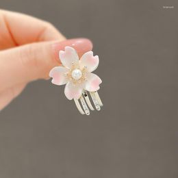 Hair Clips Japanese Style Cute Pink Petal Flower Clip Bangs Girl Small Top