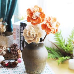 Decorative Flowers DIY Projects Home Wedding Decor Artificial Flower Arrangement Material Natural Dried Peony Branch Sing Props Large