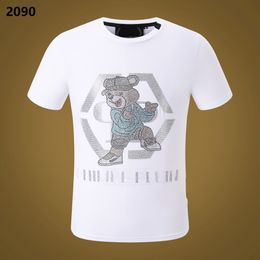 New Style Phillip Plain Men T-Shirt Designer PP Skull Diamond T Shirt Short Sleeve Dollar Brown Bear Brand O-Neck High Quality Paris T-Shirt PP Polo Shirt Pq2090