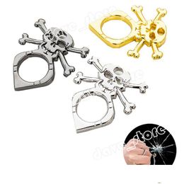 Party Favour Creative Skl Ring Mtifunctional Outdoor Self Defence Tools Hip Hop Pendant Necklaces Without Chain Drop Delivery Dhgarden Dhqed