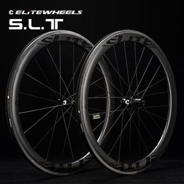 Велосипедные колеса ELITEWHEELS SLT Road Carbon Aero A1 Тормоз RA18 Керамическая ступица подшипника Стойка 1423 Комплект трубчатых клинчерных бескамерных колес со спицами 230907