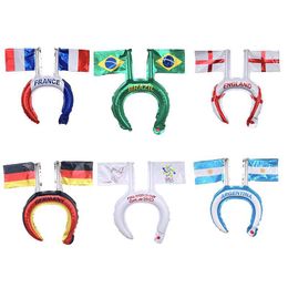 Party Favour Aluminium Film Balloon Headband Decoration Hair Band National Flag Fashion Jewellery Drop Delivery Home Garden Fest Dhgarden Dh0Uc