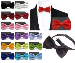 Neck Ties Gentleman Men Classic Satin Bowtie Necktie Pure Pocket Square For Wedding Party Easy Style Black Red Pink 230907