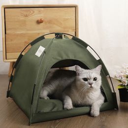 kennels pens Pet Tent Bed Cats House Supplies Products Accessories Warm Cushions Furniture Sofa Basket Beds Winter Clamshell Kitten Tents Cat 230907