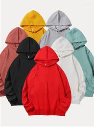 Women's Hoodies Solid Color Hooded Sweatshirts Women And Men For Pullover Autumn Winter 97%Cotton Casual Y2k Clothing Customizable Logo