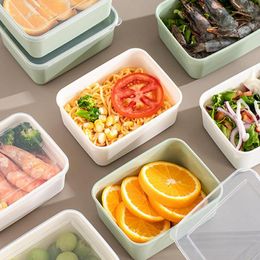 Dinnerware Kitchen Meal Prep Containers 3-Tier Stackable Lunch Box 2000ML Capacity Bowl With Lid Produce Fridge Saver Organizer