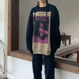 Deeptown Hippie Kpop Dark Black Sweatshirt Women Vintage Streetwear Graphic Oversize Hoodie Grunge Harajuku Long Sleeve Top