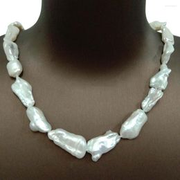 Choker BIWA PEARL NECKLACE 925 Silver Clasp NATURE FRESHWATER PEARL-17-30 MM BAROQUE For Children Or Lady