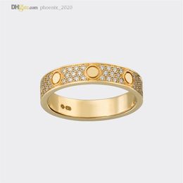 Love Ring Designer Rings For Women Men LOVE Wedding Gold Band Diamond-Pave Luxury Jewellery Accessories Titanium Steel Gold-Plated N199n