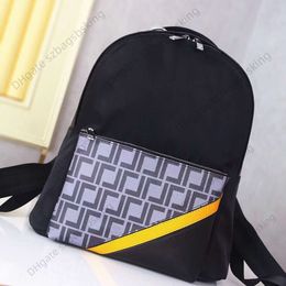 Designer Bag men's new shoulder backpack top leather printed patchwork Colour outdoor sports travel bagS women's large capacity fashion all-match leisure school bag