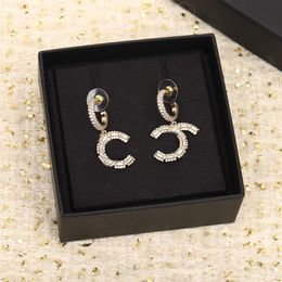 2023 Luxury quality Charm drop earring with diamond small half round shape have box stamp PS7616A322W